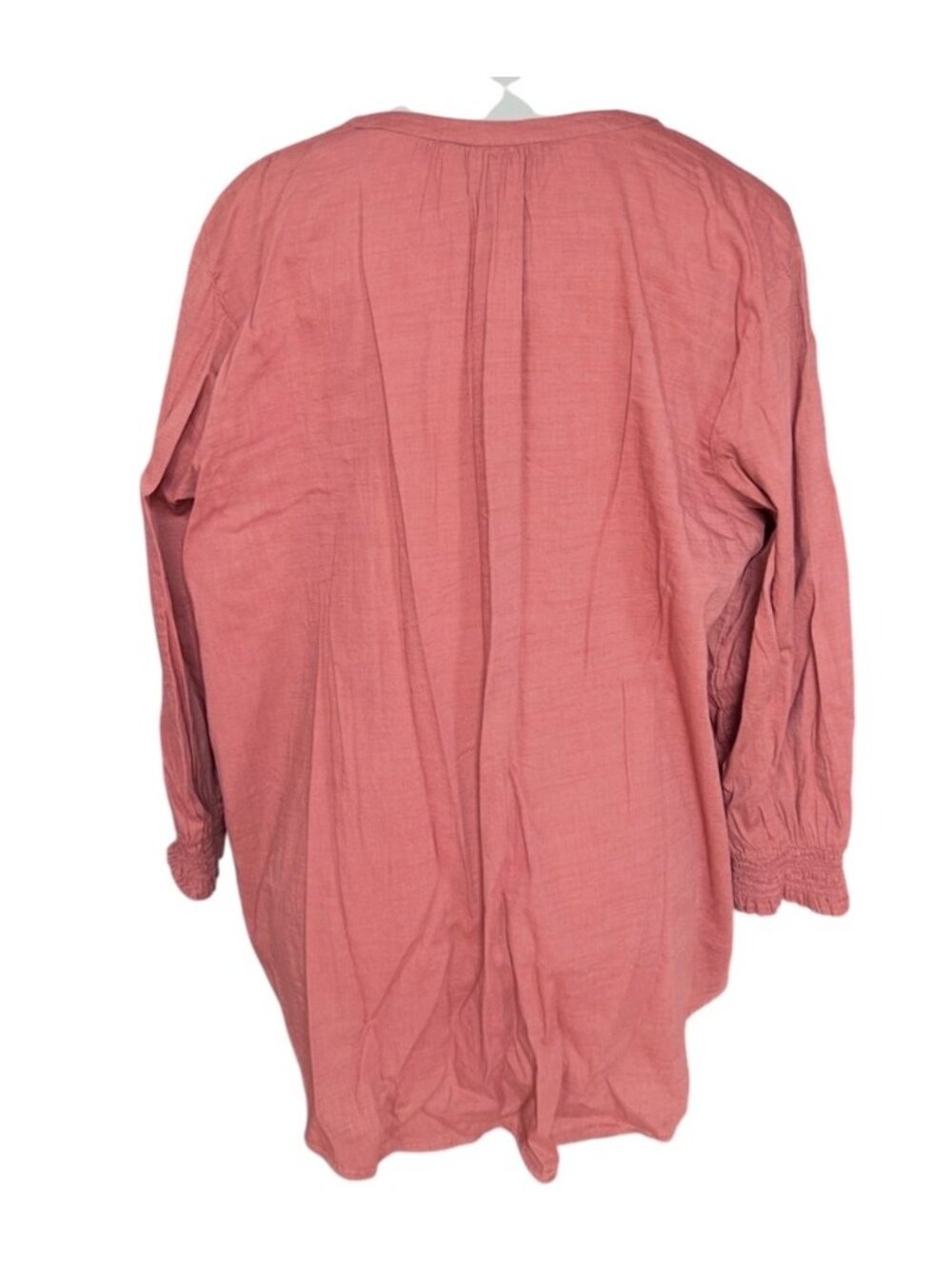 SonomaTop Womens 2X Dark Peach Long Sleeve Button Front Cotton/Rayon Peasant - Picture 4 of 8